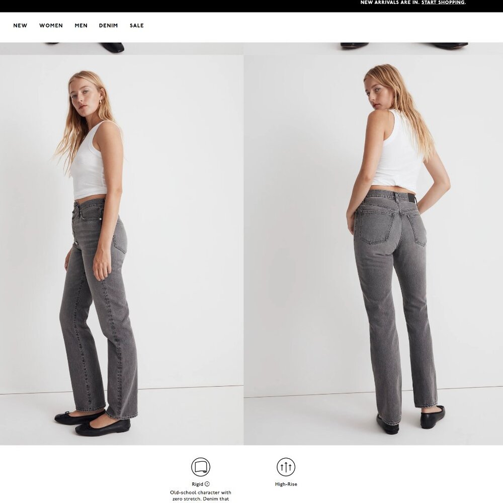 Madewell The '90s Straight Jean - Gray Size 30 - Picture 2 of 10